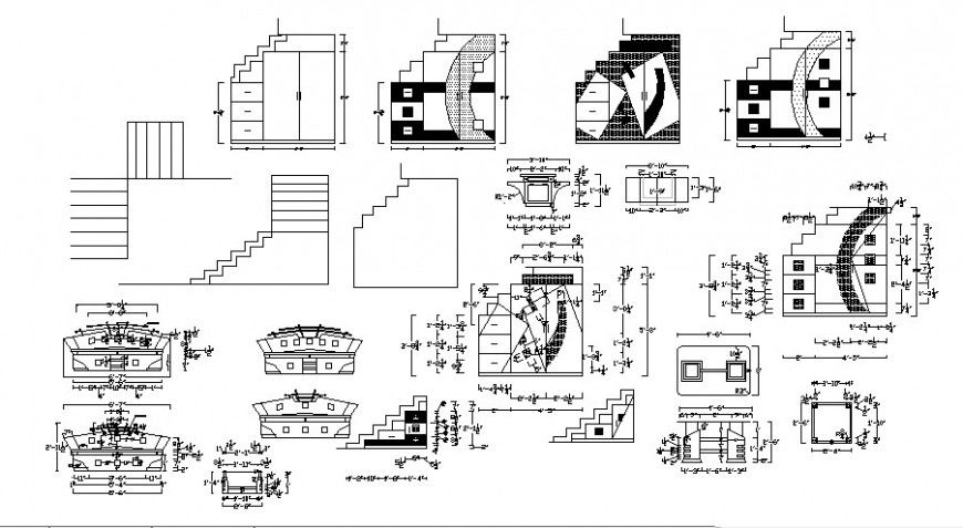 Bedroom furniture blocks elevation and carpentry details dwg file