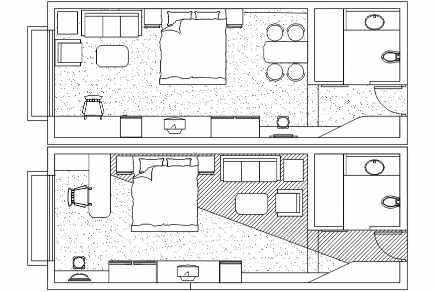 Bedroom interior design 2d detail