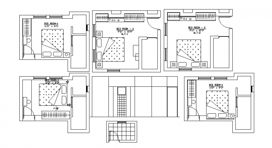 Bedroom interior design plan detail