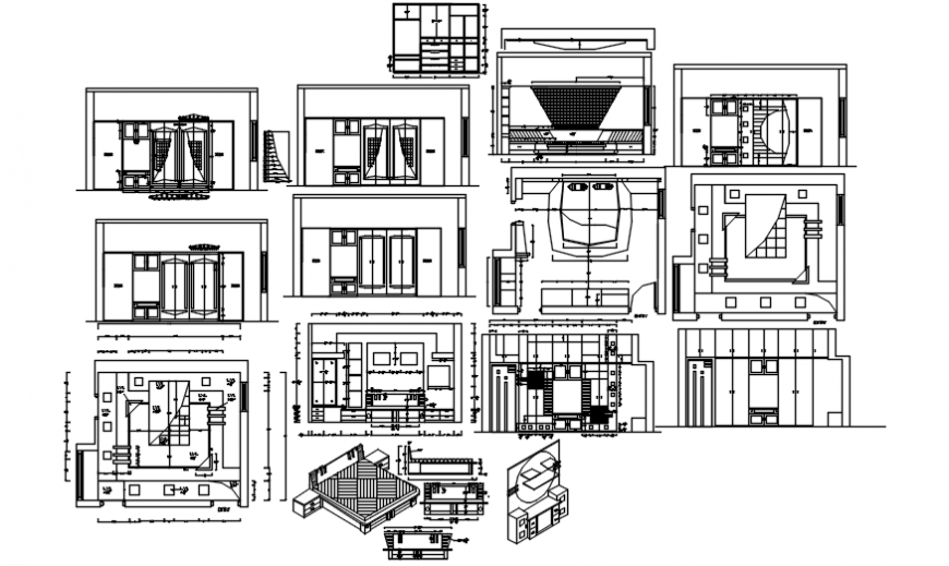 Bedroom interiors furniture with dressing unit