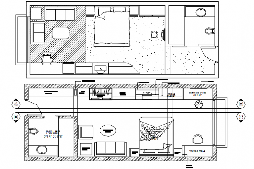 Bedroom interiors furniture detail