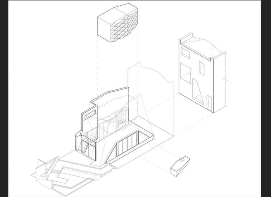Bedroom isometric model cad drawing details dwg file