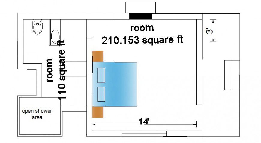 Bedroom plan in AutoCAD file