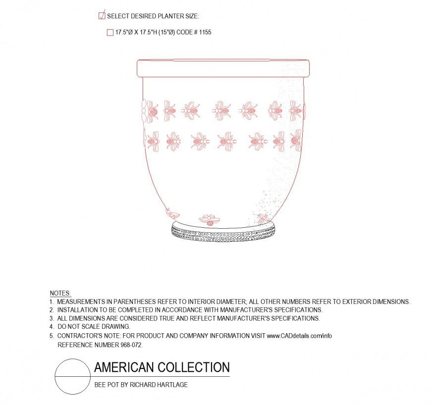 Bee pot by Richard hartlage layout file