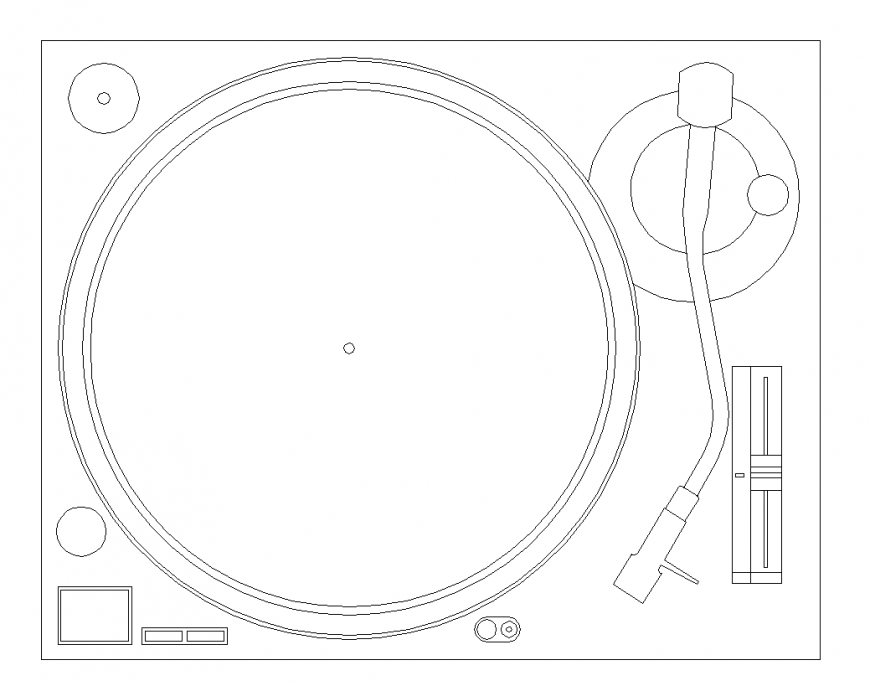 Bell with leaver design logo of block dwg file