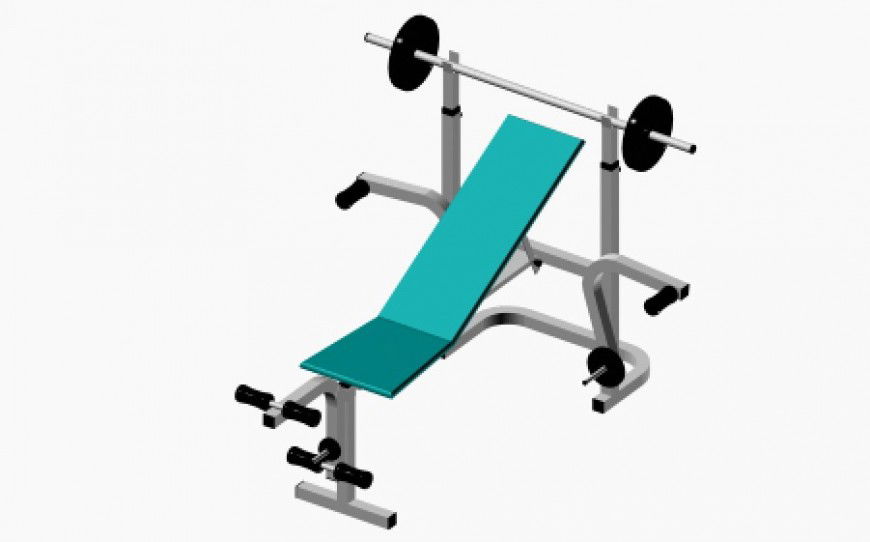 Bench press with Barbell Jim fitness equipment in 3d max software