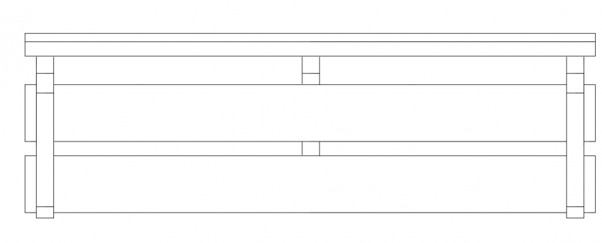 Bench sectional elevation model design front view