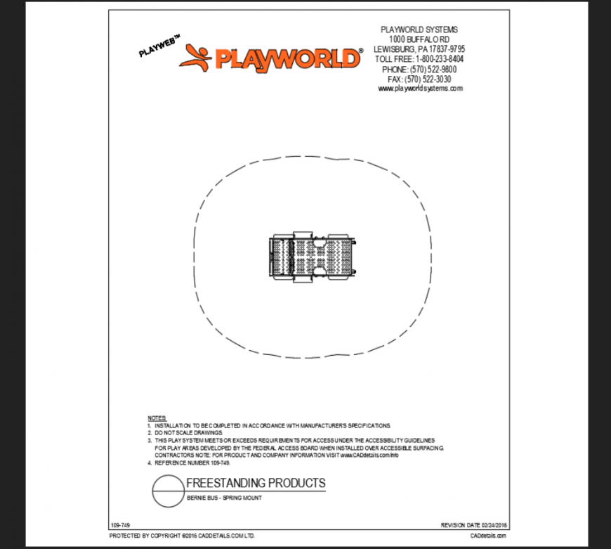 Benie bus spring mount top view play area play equipment details dwg file