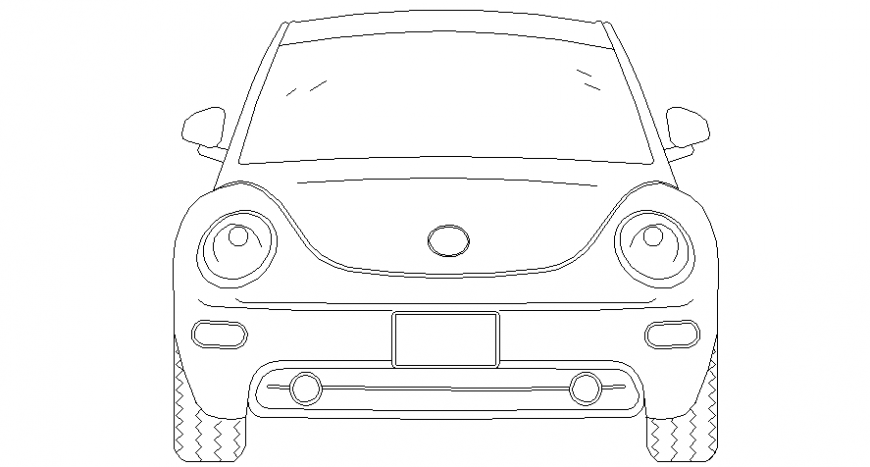 Bettle car 2d front detail