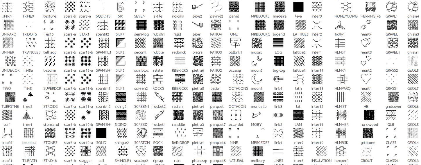 All Different type hatch Detail DWG file