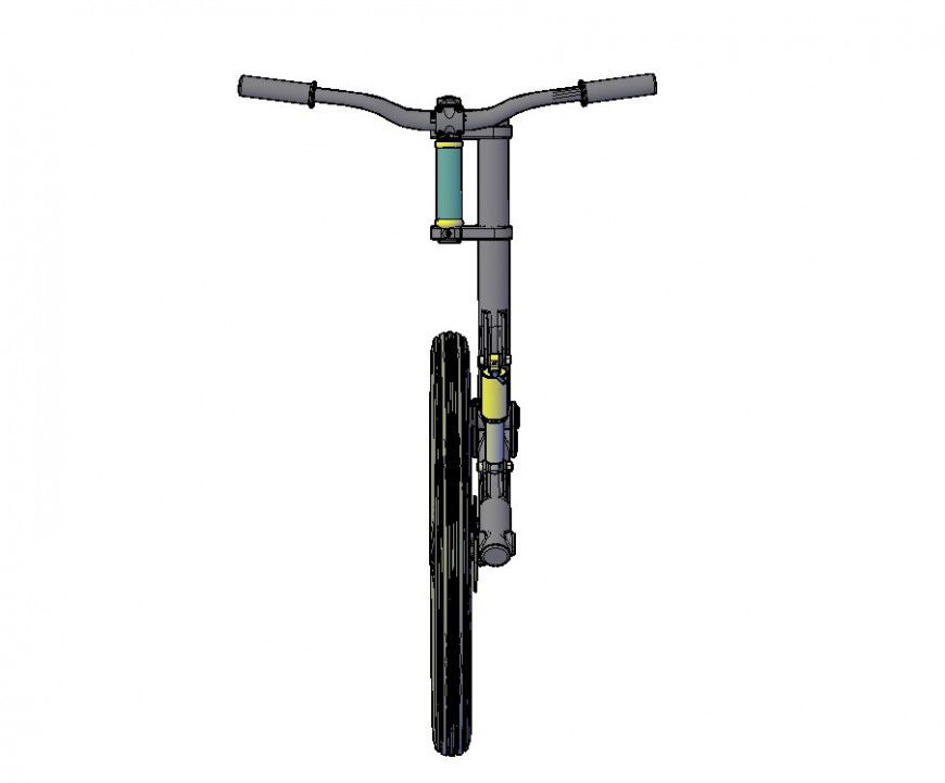 Bi-cycle detail 3d model CAD blocks layout file in autocad format