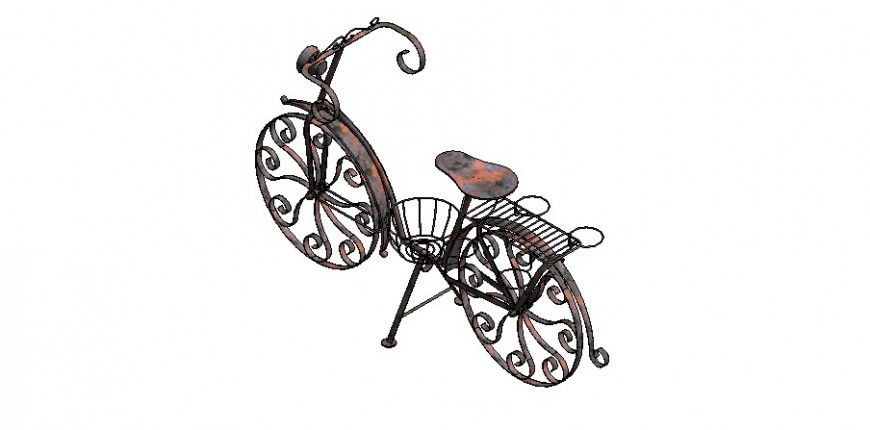 Bicycle elevation block cad drawing details dwg file