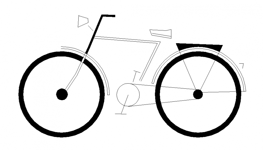 Bicycle Elevation side view design drawing detail