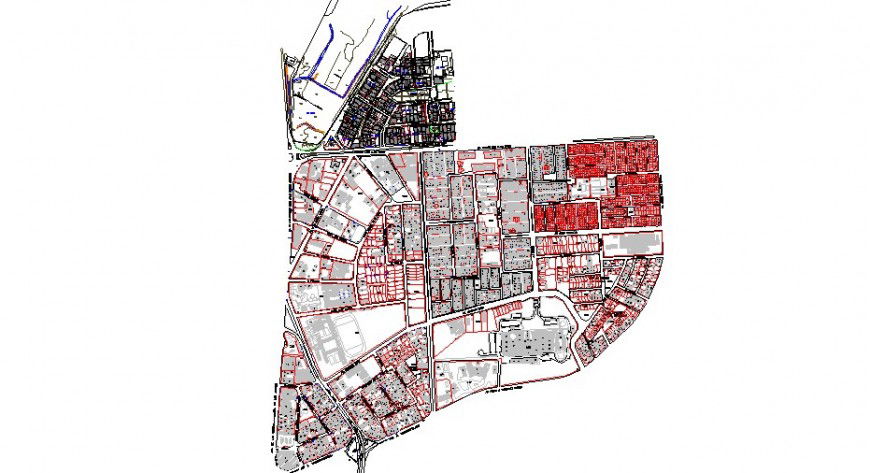 Big city town planning and architecture map cad drawing details dwg file