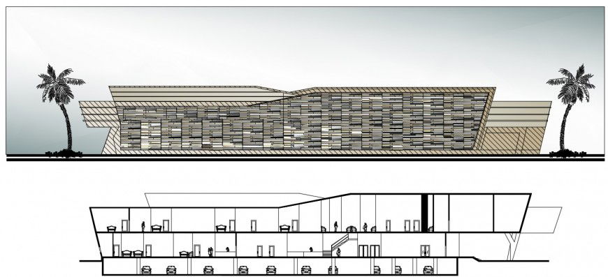 Big Complex sectional elevation view file