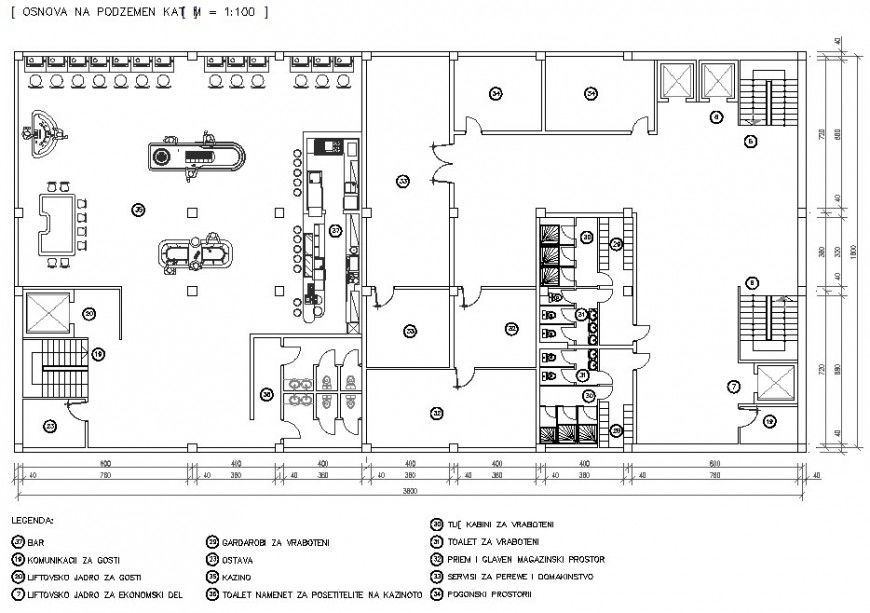 Big shop stall planning detail dwg file