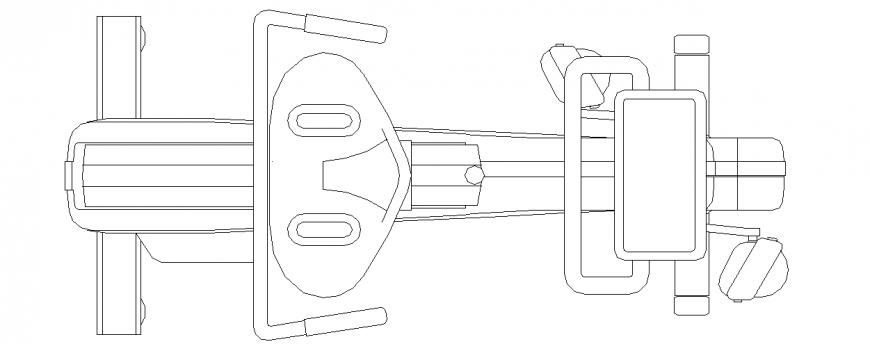 Bike plan design with vehicle block view dwg file