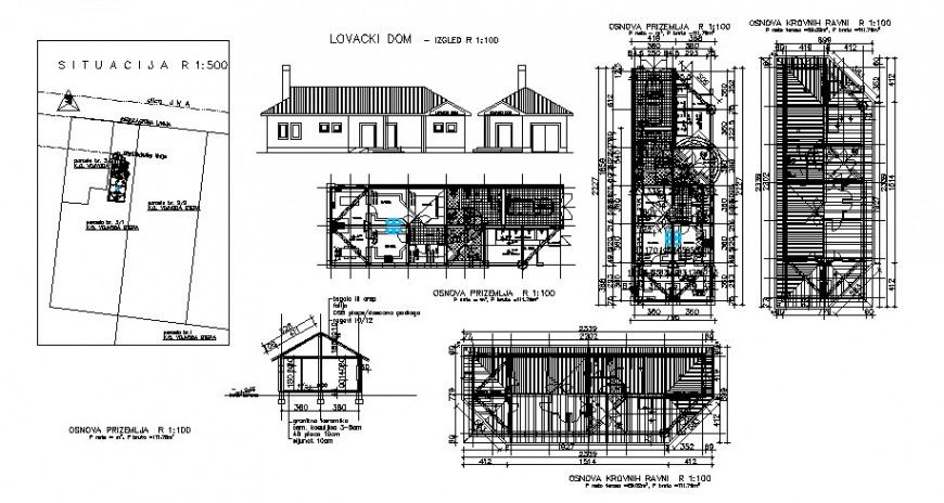 Bio-technology center elevation, section and floor plan cad drawing details dwg file