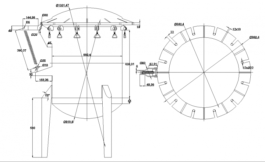 Bio-Gas Plant Container DWG AutoCAD Drawing for Engineering Design