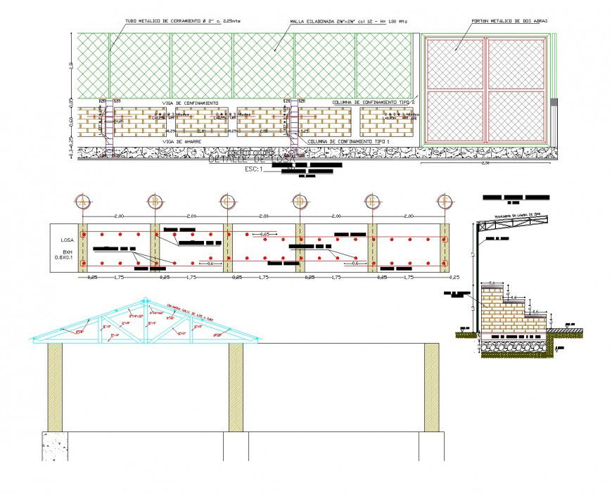 Bird house plan and section autocad file