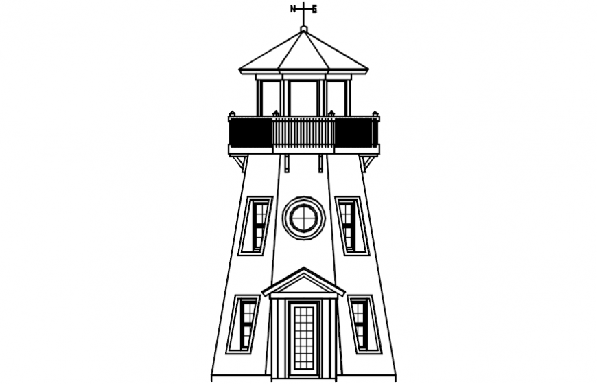 Bird kiosk house type front elevation cad drawing details dwg file