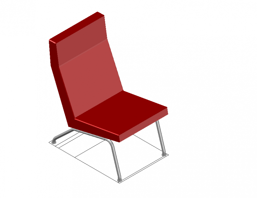 Black chair furniture CAD model dwg file