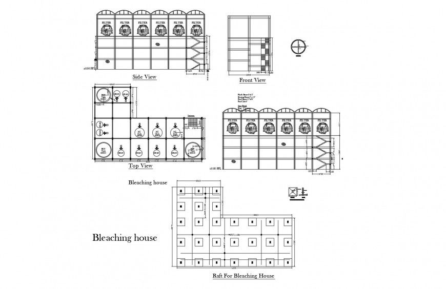 Bleaching house for car maker plant auto-cad drawing details dwg file