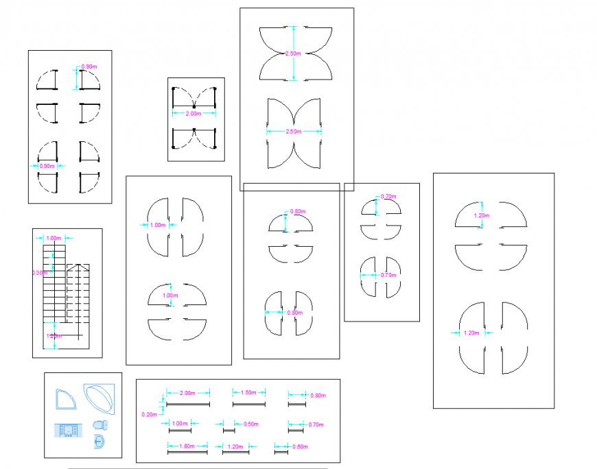 Block door, stair and plumbing detail dwg file