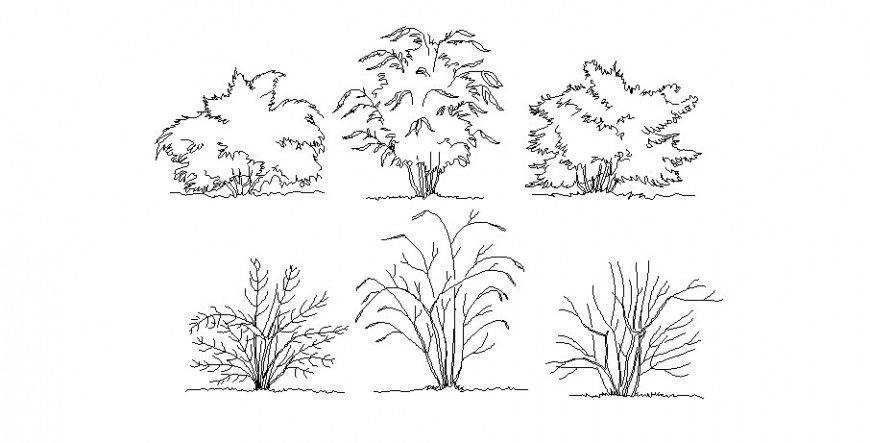 Block of different tree and plant in AutoCAD file