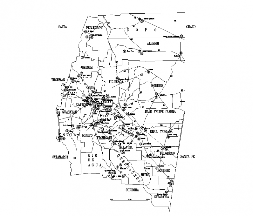 Block of residential area in map design dwg file