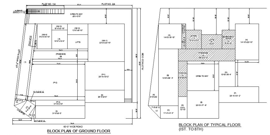 Block plan project design of complete residence project design drawing
