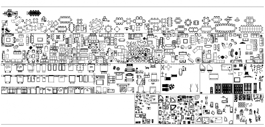Blocks furniture housing all rooms detail dwg file