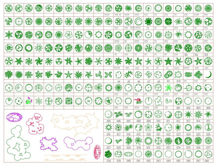 Blocks of various plant plan autocad file