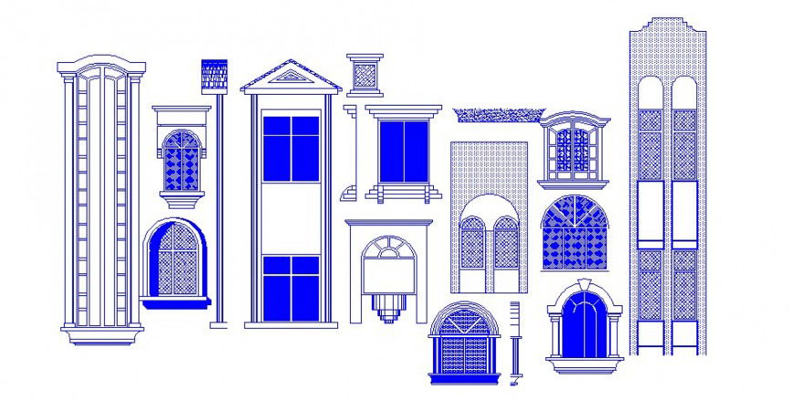 Blocks opening area of door and window wth frame support in AutoCAD file