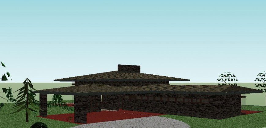 Blossoming with hotel in sketch up software