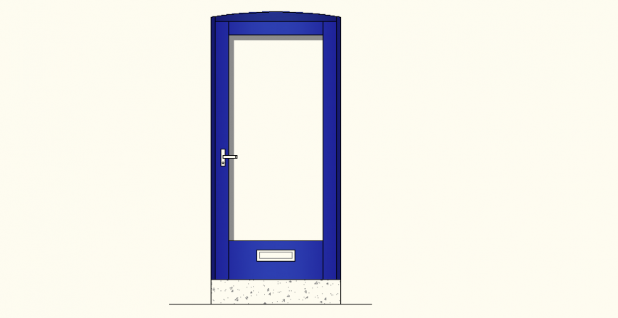 Blue door detail elevation autocad file