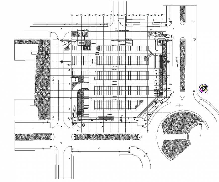 Blue print of hyper market drawing in dwg AutoCAD file.