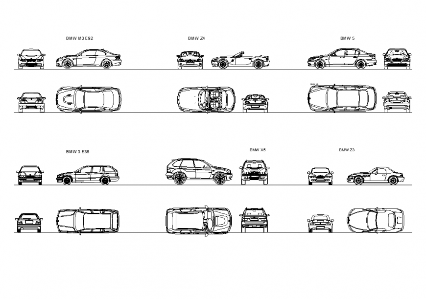 BMW car plan autocad file