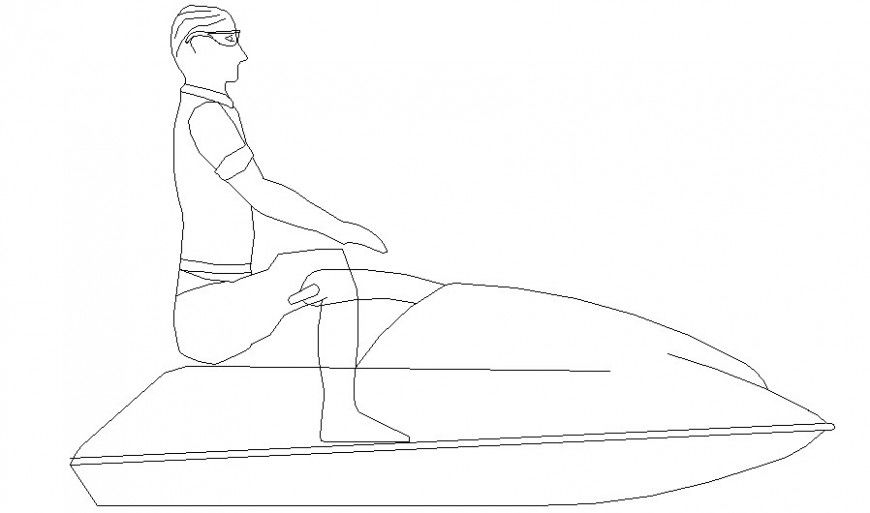 Boat drawing of transportation units 2d view autocad file