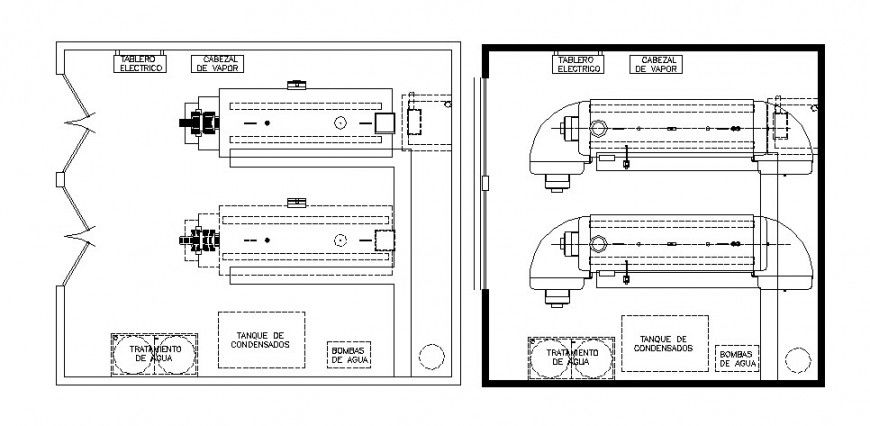 Boiler room details work plan in autocad