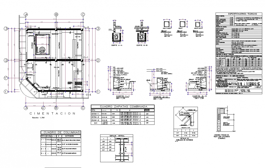Bolivar hotel plan and section autocad file