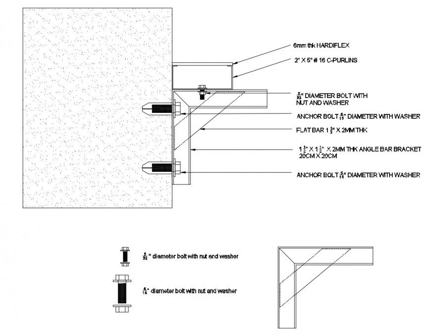 Detailed Bolted Joints & Connection 2D CAD DWG Drawing File