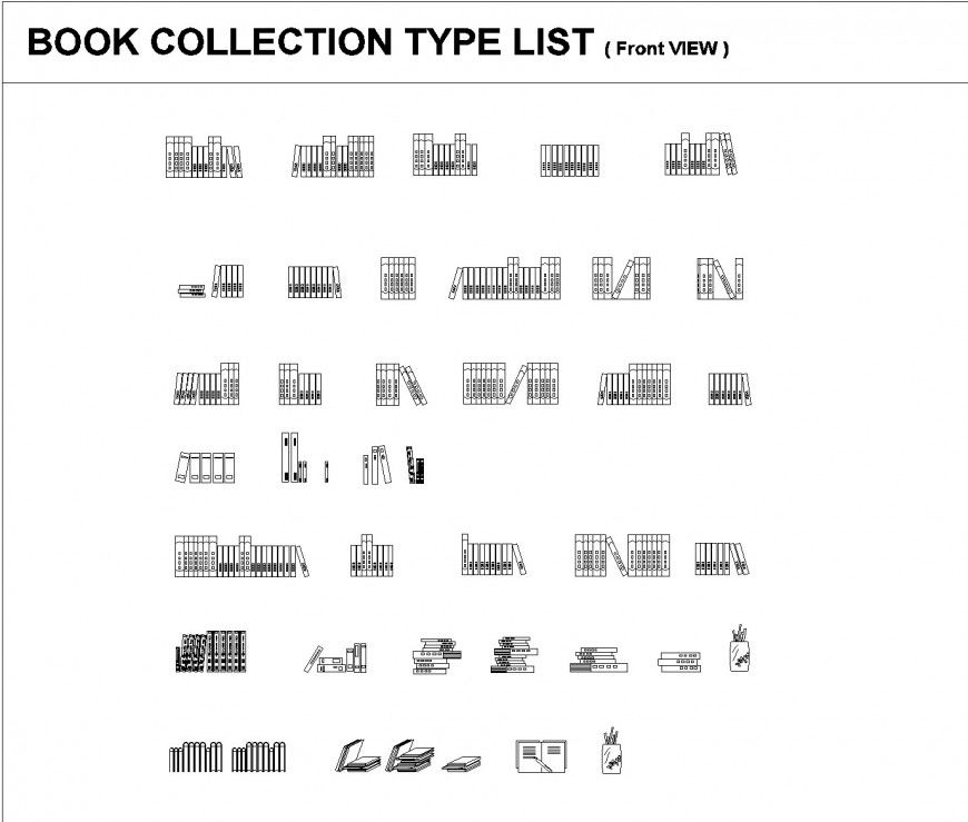 Book collection type list autocad file