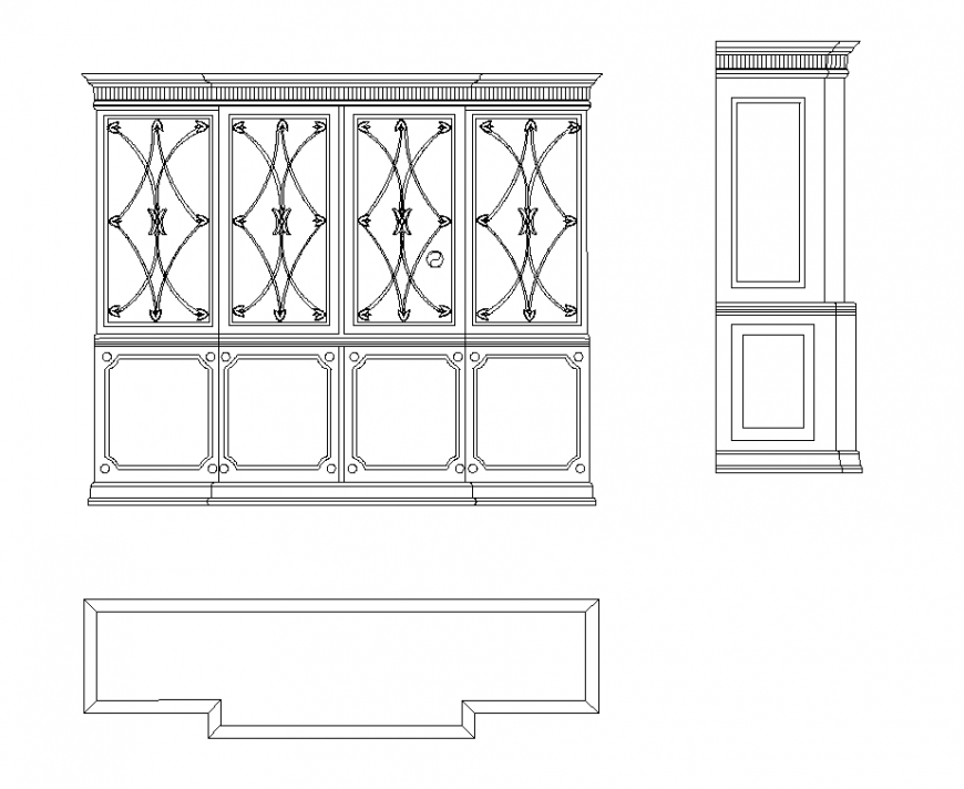 Bookcase CAD blocks layout file