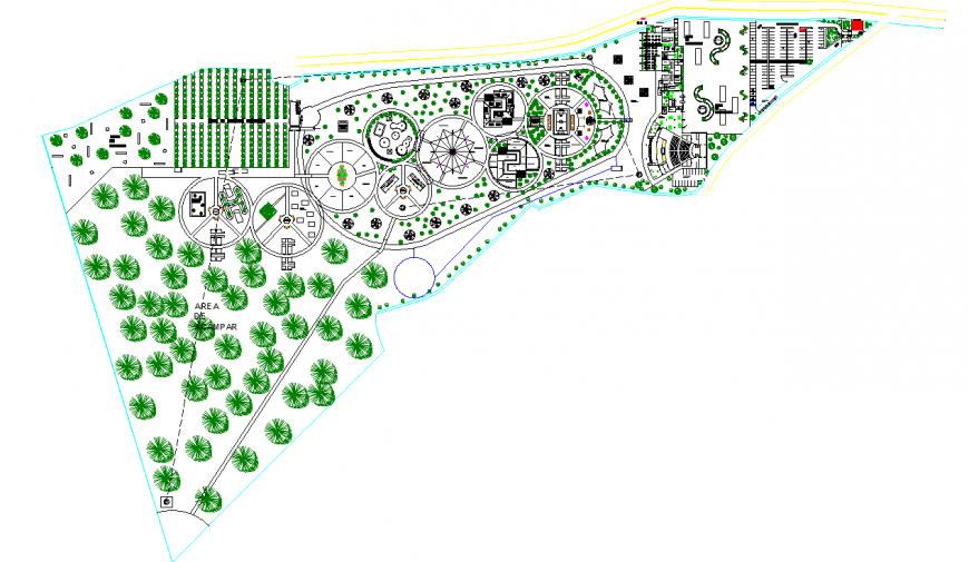Botanical Garden site plan in dwg file.