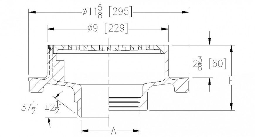 Bottom mechanical cover in auto cad