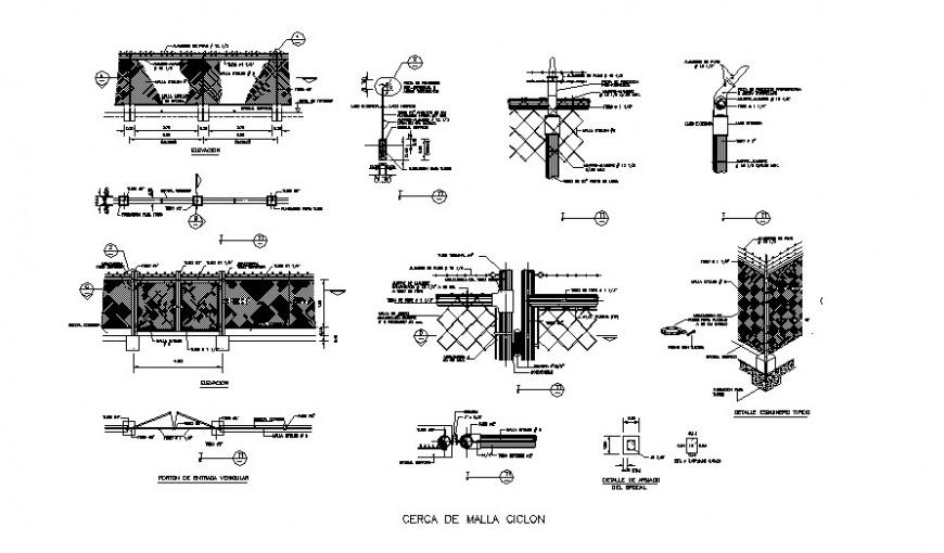 Boundary wall isometric view plan layout file