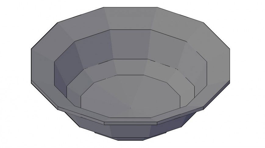 Bowl detail kitchen utensils equipment layout 3d model autocad file