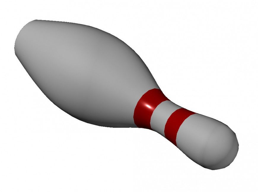 Bowling Pin detail 3d model CAD blocks layout sketch-up file