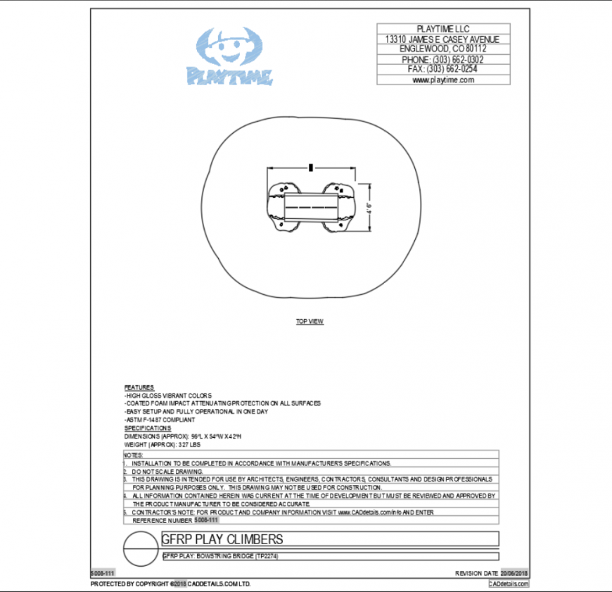 Bowstring wooden bridge play equipment cad block design dwg file